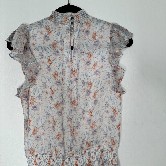 1. State Size S White, Purple & Orange Print Polyester Short Sleeve Dress - Picture 6 of 8